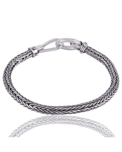 Amethyst Snake Chain Bracelet | 925 Sterling Silver Handmade Jewelry
