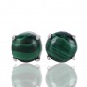 Malachite and Silver Green Stone Stud Earrings