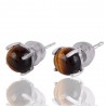 925 Silver and Tiger Eye Gemstone Studs Earrings