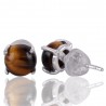 925 Silver and Tiger Eye Gemstone Studs Earrings