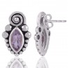 Amethyst and 925 Silver Small Stud for Girls Earring