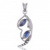 Rainbow Moonstone and Solid Silver Designer Pendant Necklace