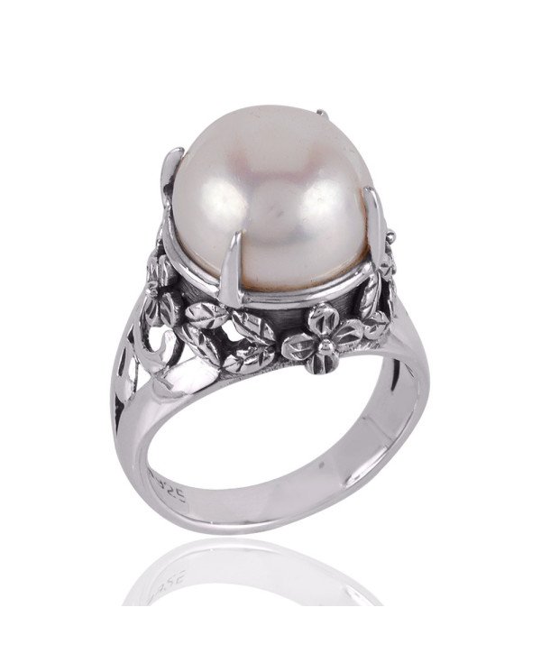 Pearl Gemstone Handmade 925 Solid Sterling Silver Ring