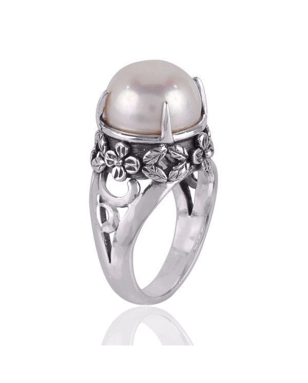Pearl Gemstone Handmade 925 Solid Sterling Silver Ring