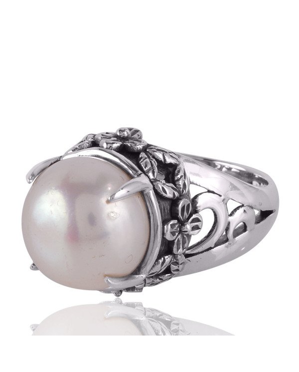 Pearl Gemstone Handmade 925 Solid Sterling Silver Ring