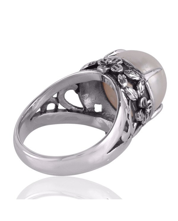 Pearl Gemstone Handmade 925 Solid Sterling Silver Ring