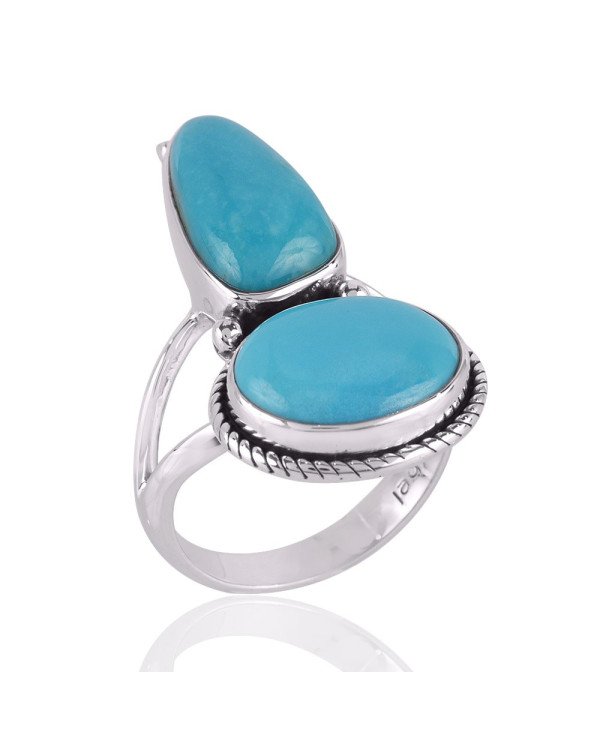 Natural Arizona Turquoise Gemstone Sterling Silver Ring | Jewels Artisan