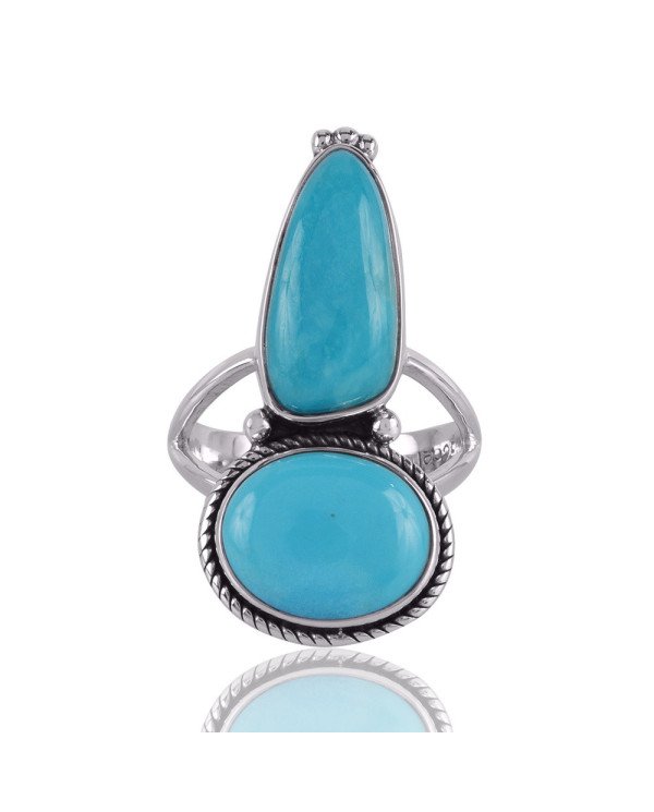 Natural Arizona Turquoise Gemstone Sterling Silver Ring | Jewels Artisan