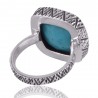 Arizona Turquoise Gemstone Textured Solid Silver Ring