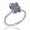 Natural Aquamarine Gemstone Sterling Silver Ring | Jewels Artisan
