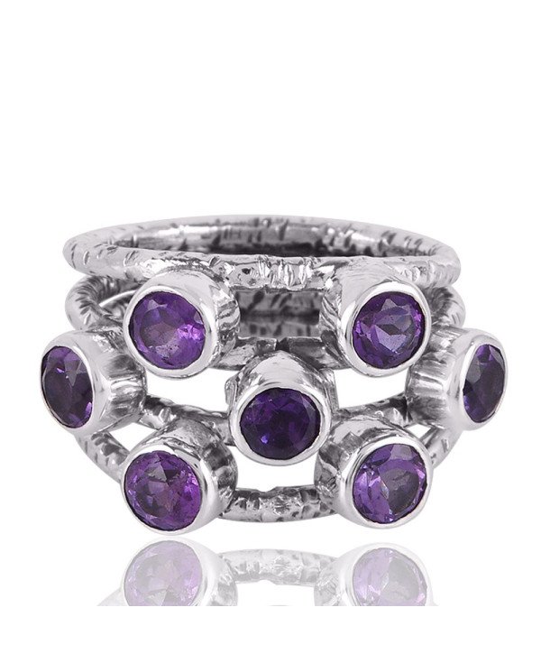 Assorted Amethyst Ring Sterling Silver Designer Ring