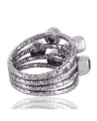 Assorted Amethyst Ring Sterling Silver Designer Ring