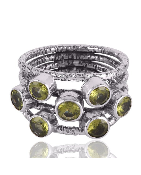 Genuine Gemstone Peridot Ring Sterling Silver Designer Ring
