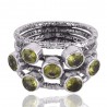 Genuine Gemstone Peridot Ring Sterling Silver Designer Ring