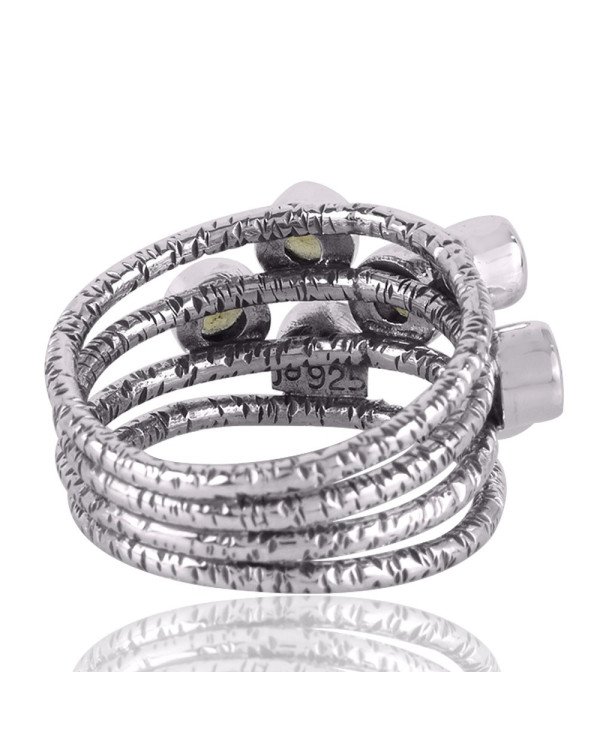 Genuine Gemstone Peridot Ring Sterling Silver Designer Ring