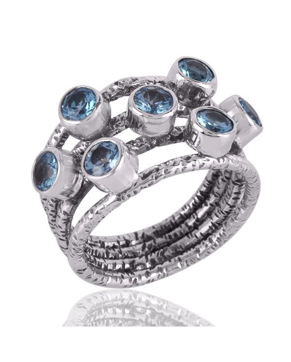 BT AKA Blue Topaz Ring Sterling Silver Designer Ring