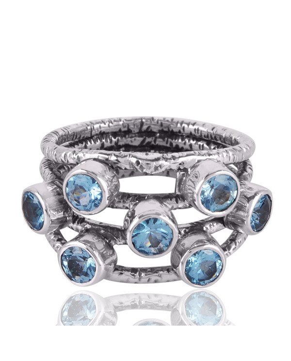 BT AKA Blue Topaz Ring Sterling Silver Designer Ring