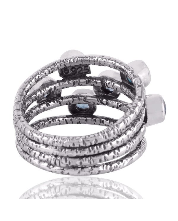 BT AKA Blue Topaz Ring Sterling Silver Designer Ring