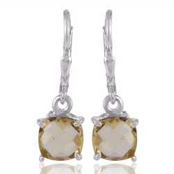 Lemon Quartz Silver Gemstone Earring