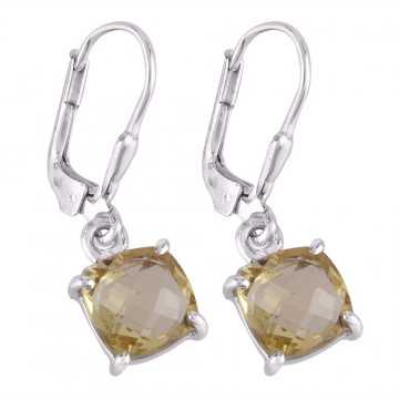 Lemon Quartz Silver Gemstone Earring