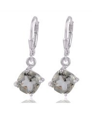 Green Amethyst as known as Prasiolite Gemstone Solid Silver Earrings.