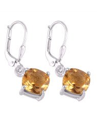 Quality Gemstone Citrine Dangle Earring 925 Silver Jewelry