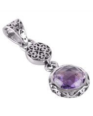Natural Amethyst Gemstone 925 Sterling Silver Cluster Pendant| Jewels Artisan