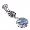 Natural Sky Blue Topaz Gemstone 925 Sterling Silver Cluster Pendant| Jewels Artisan