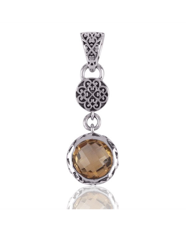 Citrine and 925 Silver Filigree Designer Silver Dangle Pendant Locket