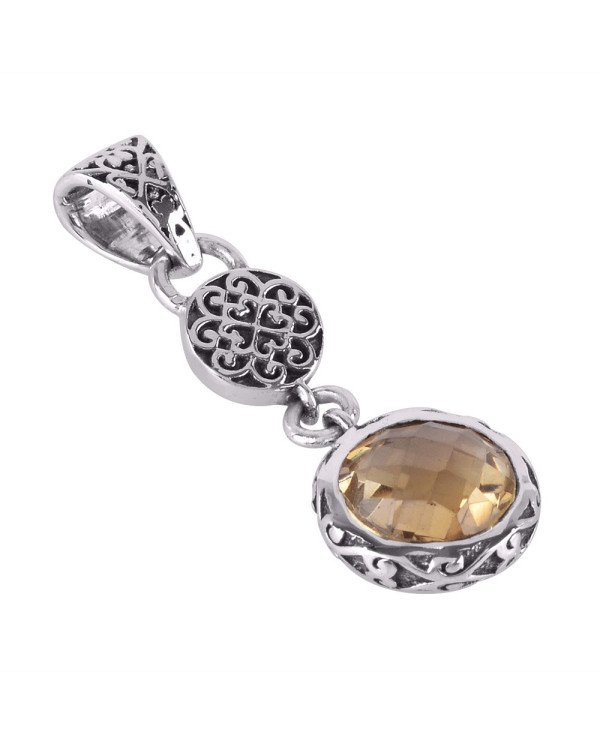 Citrine and 925 Silver Filigree Designer Silver Dangle Pendant Locket