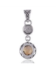 Citrine and 925 Silver Filigree Designer Silver Dangle Pendant Locket