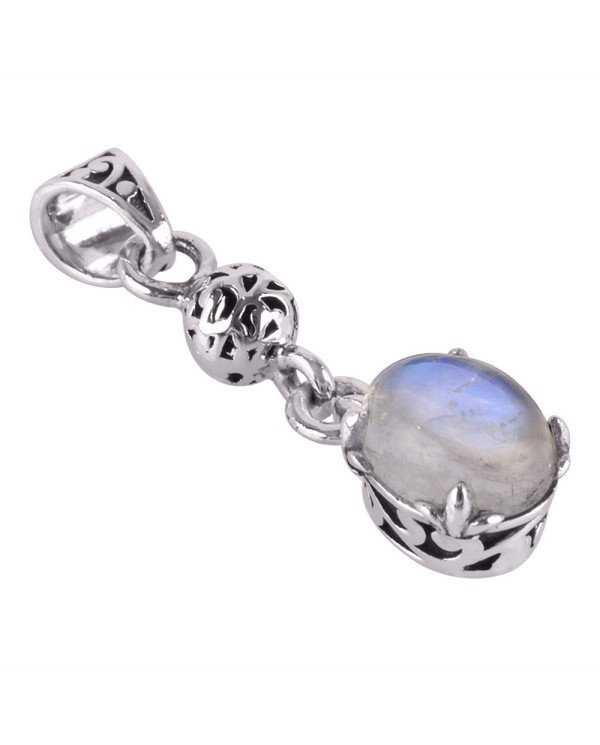 Rainbow Moonstone and Solid Silver Dangle Locket Pendant