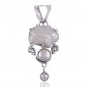 Baroque Pearl and South Sea Pearl White Silver Pendant Necklace