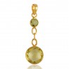 Peridot and Lemon Quartz Gold Plated Silver Tear Drop Pendant Locket