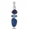 Opal Blue Topaz and Lapis Lazuli Sterling Silver Pendant Jewelry