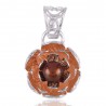Color Pearl and Solid Silver Lotus Pendant Rose Gold Plated over Silver