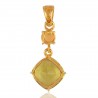 Ethiopian Opal and Lemon Quartz Dangler Pendant Sterling Silver