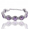 Amethyst and Sterling Silver Gmestone Designer Bracelet