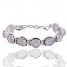 Rainbow Moonstone Gemstone 925 Solid Sterling Silver Bracelet.