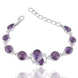 Sterling Silver and Amethyst Beautiful Bracelet