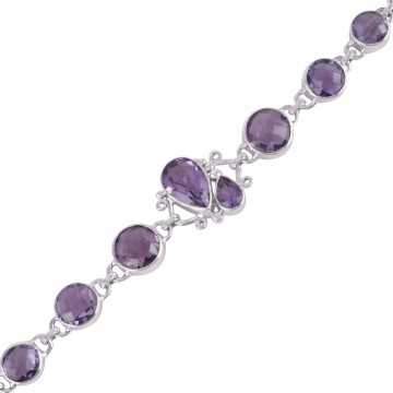 Sterling Silver and Amethyst Beautiful Bracelet