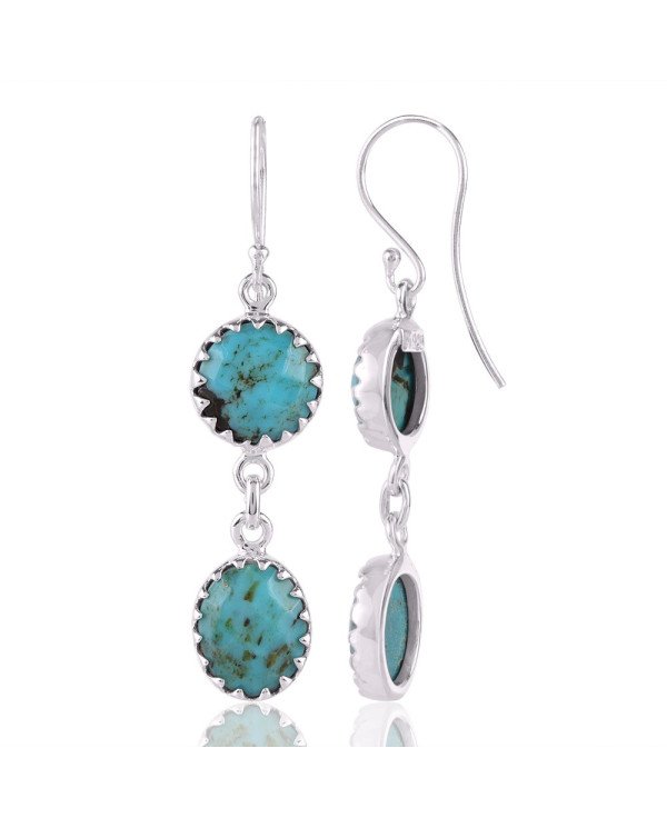 Gemstone Arizona Turquoise and Silver Dangle Earring
