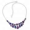 Kyanite Charoite and Amethyst 925 Silver Choker Necklace