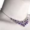 Kyanite Charoite and Amethyst 925 Silver Choker Necklace
