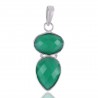 Green Onyx and Sterling Silver Pendant Necklace