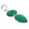 Green Onyx and Sterling Silver Pendant Necklace