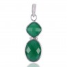 Green Onyx and Solid 925 Siver Pendant and Necklace