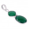 Green Onyx and Solid 925 Siver Pendant and Necklace