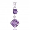 Beautiful Assorted Amethyst and Sterling Silver Dangle Pendant
