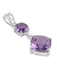 Beautiful Assorted Amethyst and Sterling Silver Dangle Pendant